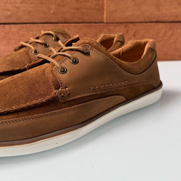 Hush Puppies Boat Shoes Mens Brown Suede Leather Lace Up Size 11 New NIB - Picture 5 of 10